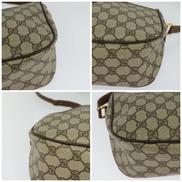 GUCCI GG Supreme Web Sherry Line Bag PVC Beige Gold 89 02 077 Auth 128012 - Picture 14 of 16